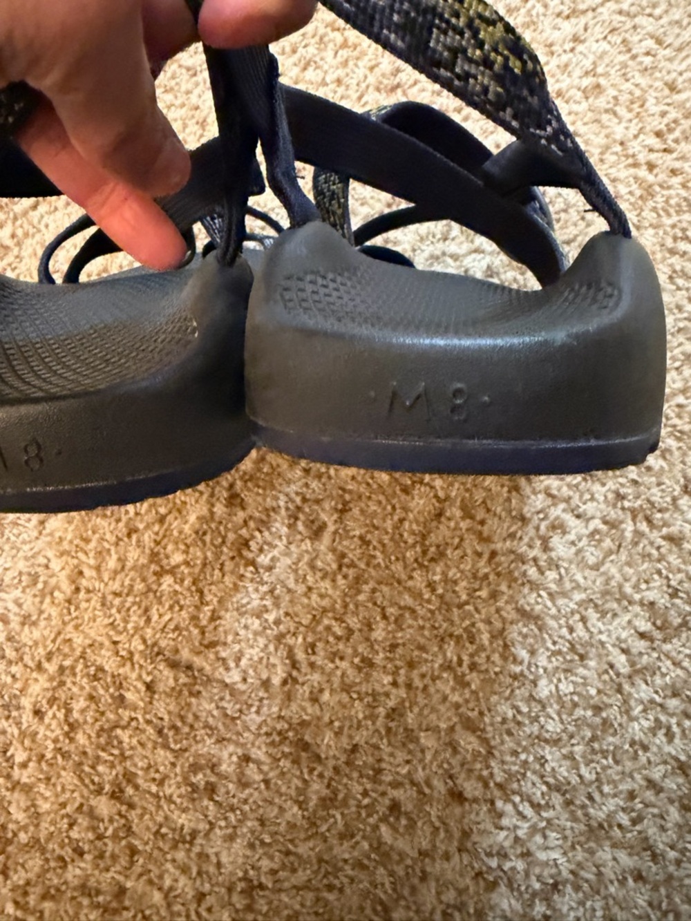 Chaco Navy Blue and Yellow Patterned Sport Sandals - Picture 3 of 3